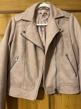 philosophy Blush Suede Moto Jacket